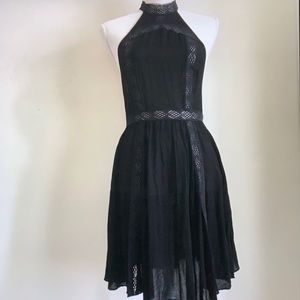 NWT Free People Intimately Black Lace Halter Dress